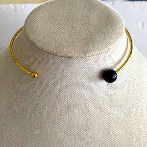 Gorjana 18k gold choker gold ball and onyx colt black ball brand new